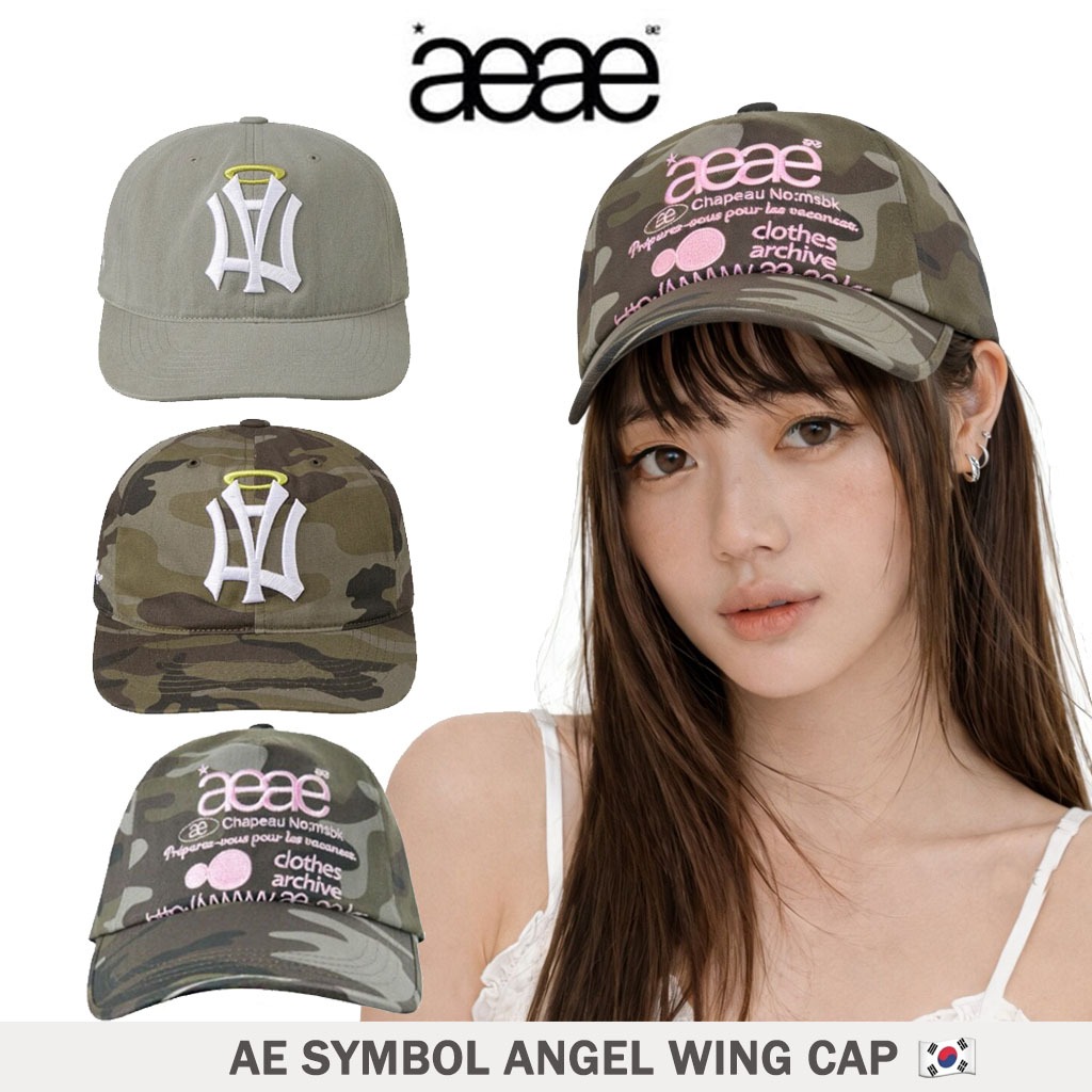 OUTLETS ของแท้ 100% AEAE WEB LOGO 5 PANNEL+ AE SYMBOL ANGEL WING CAP