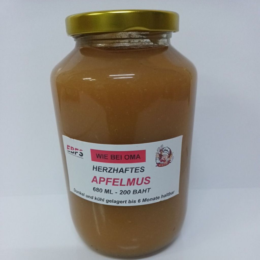 EBFS Apfelmus hausgemacht 680ml / applesauce 680 ml home made / โฮมเมด เอ็บเปิ้ลซอส 680 มิลลิตร์ ในชวดแก้ว