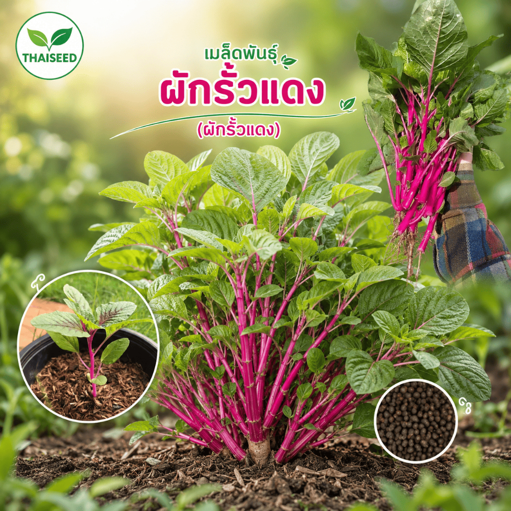 เมล็ดพันธุ์ผักโขมญี่ปุ่นก้านชมพู พันธุ์แท้ F1 1 ต้นแตกกอได้หลายกิ่ง - Bina Japan- Thaiseed