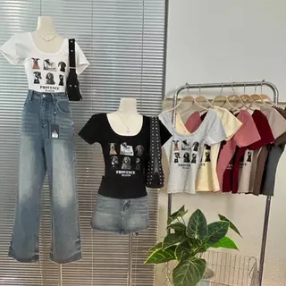 216-217 รุ่นProvy Tee(โพ-วี่ ที) เสื้อยืดทรงเข้ารูปคอเหลี่ยม ดีไซน์สกรีนน้องหมาสุดเก๋ ให้ลุคขี้เล่นปนเท่แบบมีสไตล์
