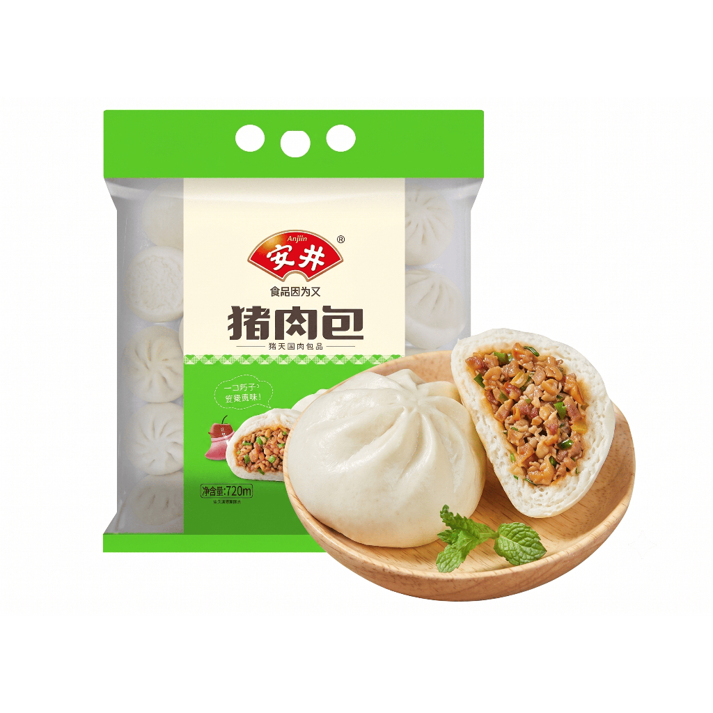 Anjoy Bun Pork ซาลาเปาไส้หมูสูตรต้นตำรับแช่แข็ง