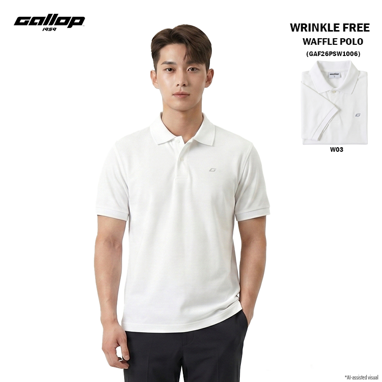 GALLOP Men’s Wrinkle Free Waffle Polo เสื้อโปโลวาฟเฟิล ทรง Regular Fit (GAF26PSW1006-W03)