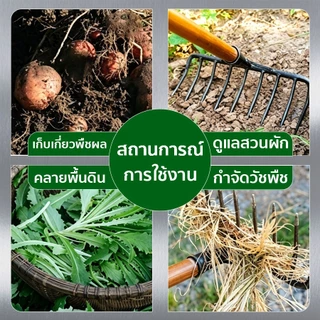 🔥จอบถากหญ้าคมๆ คราดถอนวัชพืช 7ฟัน/9ฟัน/11ฟัน/13ฟัน คราดเหล็กแมงกานีส ทนทาน ใช้ขุดดิน ถางหญ้า ดายหญ้า อุปกรณ์ทำสวน คราดตั