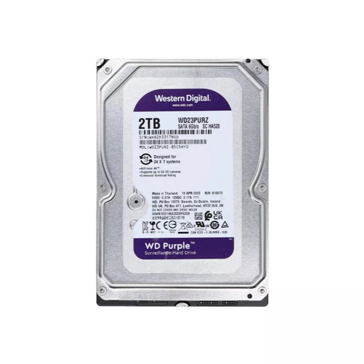 ฮาร์ดดิสก์สำหรับกล้องวงจรปิด WD Purple 2 TB รุ่น WD23PURZ