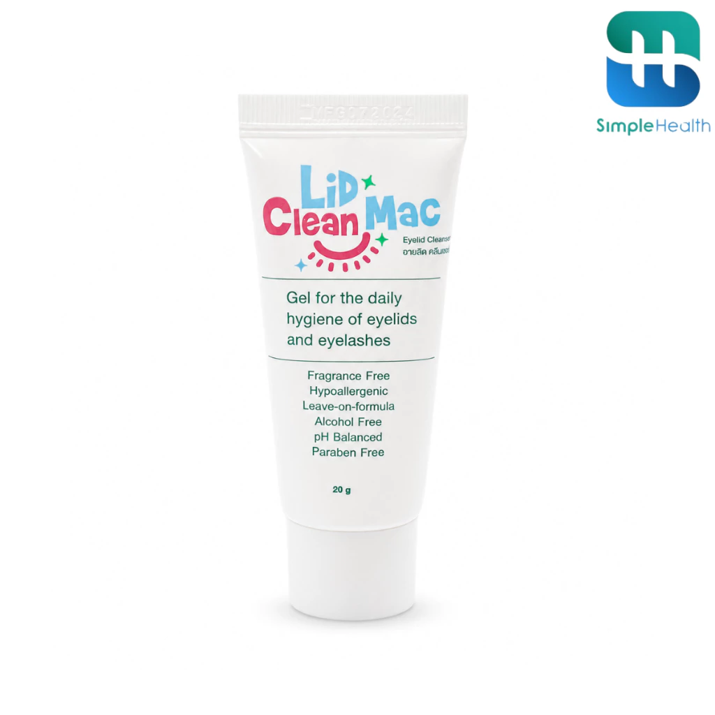 Simple Healthcare เจลทำความสะอาดโคนขนตา Lid Clean Mac 20 กรัม อ่อนโยน ไม่ระคายเคือง ถูกหลัก อย.