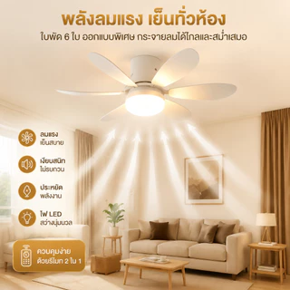 โคมไฟพัดลมเพดานขั้ว E27 – เย็นเร็วทันใจ ควบคุมอัจฉริยะผ่านรีโมท ตั้งเวลาปิดอัตโนมัติ