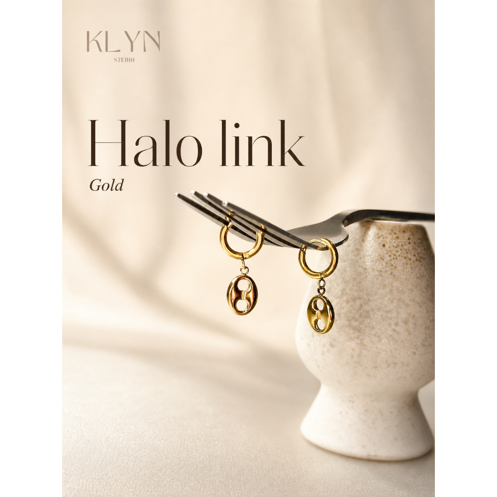 KLYN Studio — Halo Link ต่างหูห่วงทรงโซ่ลิงก์