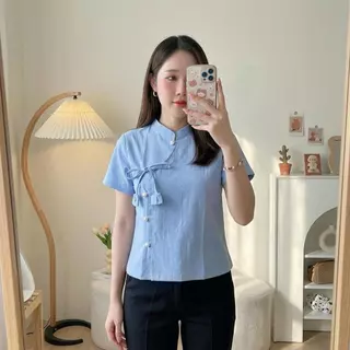 เสื้อผ้าฝ้ายผู้หญิง สีฟ้า (20แบบ) รุ่นรวมเสื้อฟ้า ผ้าฝ้ายผ้าพื้นเมือง
