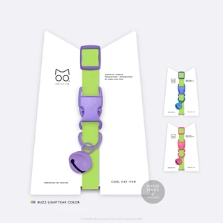 ปลอกคอแมวนิรภัย ยางยืด รุ่น Safe & Soft : เซตสีเขียว