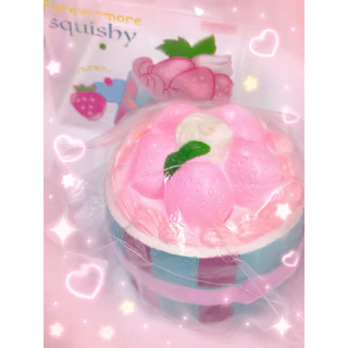 สกุชชี่เค้กหน้าสตอเบอรี่🍓น่ารักมาก (พร้อมส่งในไทย)