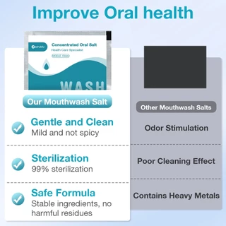 Airuidu CM45 Concentrated Oral Salt น้ำยาบ้วนปากเกลือทางการแพทย์ โซเดียมคลอไรด์บริสุทธิ์สูง สูตรฆ่าเชื้อ 4.5 กรัม 10 ซอง