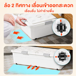 MULI กล่องเก็บของใต้เตียง ยาว100cm กล่องเก็บเสื้อผ้าใต้เตียง ใช้พื้นที่ใต้เตียง อย่างเต็มที่ ความจุสูง