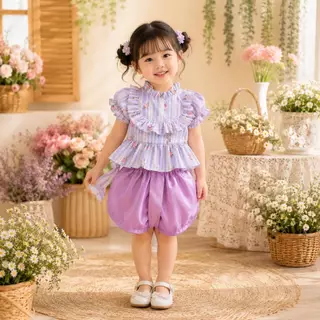 ชุดไทยโจงกระเบน ชุดไทยประยุกต์ สำหรับน้อง (8เดือน - 6 ปี)