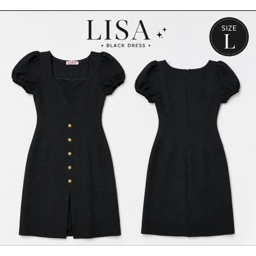 เดรสสีดำLISA Size L🖤✨