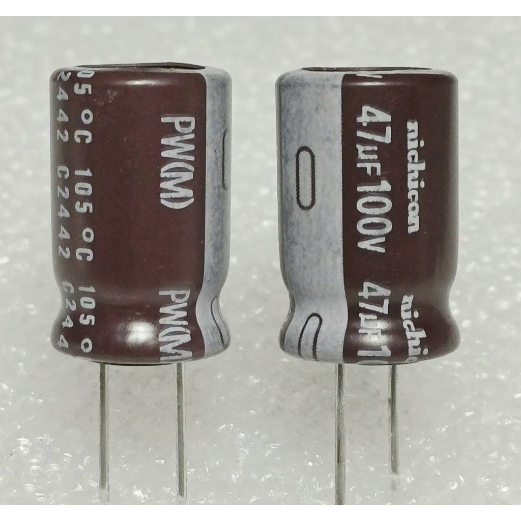 Nichicon PW 47uf 100v 105° capacitor ตัวเก็บประจุ คาปาซิเตอร์