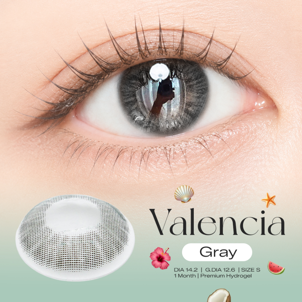 Candylens คอนแทคเลนส์ รุ่น Valencia gray พร้อมส่งแบบปกติ และค่าสายตาสั้น 0.00-10.00
