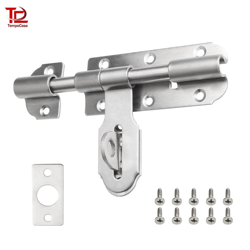 กลอนประตู สเตนเลส304 door lock กลอนขวางสแตนเลสแท้ อย่างดี ทนทานไร้สนิม ติดตั้งง่าย มีสกรูแถมให้พร้อมติดตั้ง 4/6/8นิ้ว