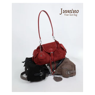 🫒💫🤎Jumino กระเป๋า Cargo ขนมจีบ ทรงHobo มีสาย2เส้น 13 นิ้ว #Ipad ใส่ได้ by 8anglesshop E057