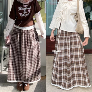 Damee Skirt | กระโปรงยาว แต่งชายลูกไม้