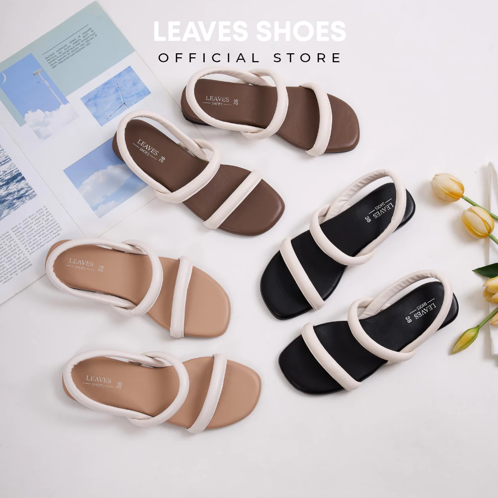 LEAVESSHOES รองเท้ารัดส้นผู้หญิง รุ่น Valley พื้นนุ่ม ใส่สบาย ไม่กัดเท้า สไตล์มินิมอล เกาหลี แมทช์ง่ายทุกลุค