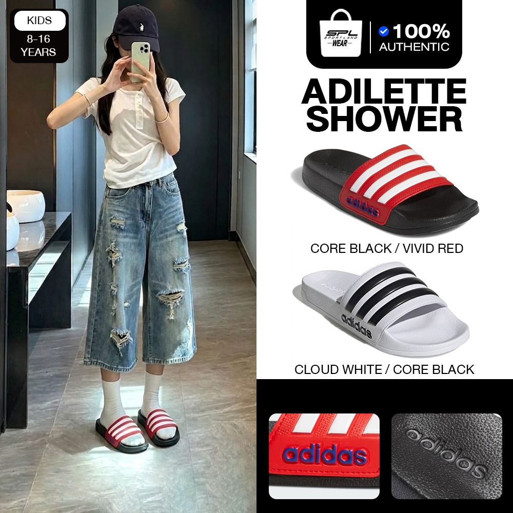 Adidas Collection อดิดาส รองเท้าแตะ รองเท้าแตะแฟชั่น สำหรับเด็ก KD Adilette Shower รุ่น FY8844 / FY8843 / HP7606 EOSS