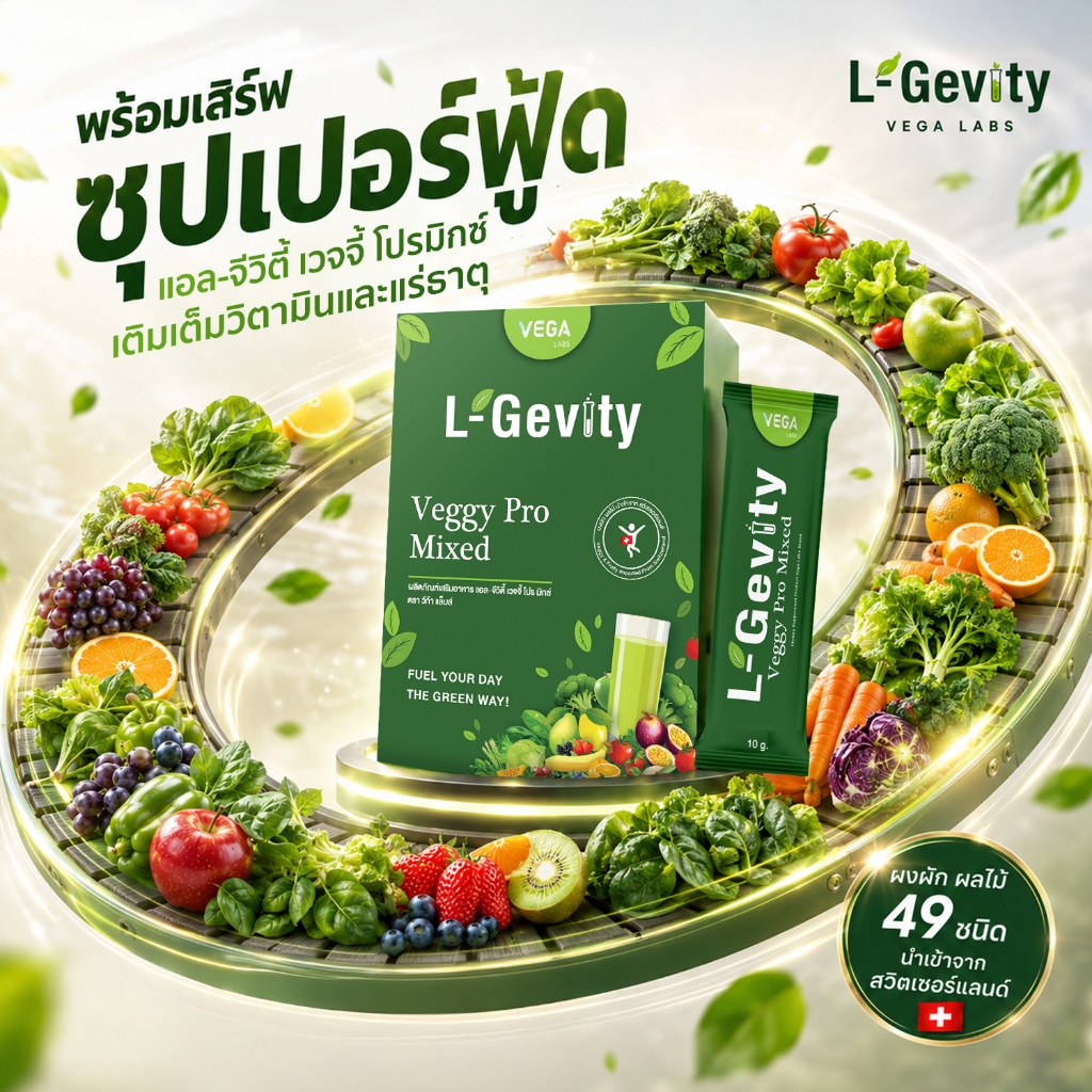 L Gevity Veggy Promixed ผงผักเข้มข้น 49 ชนิด