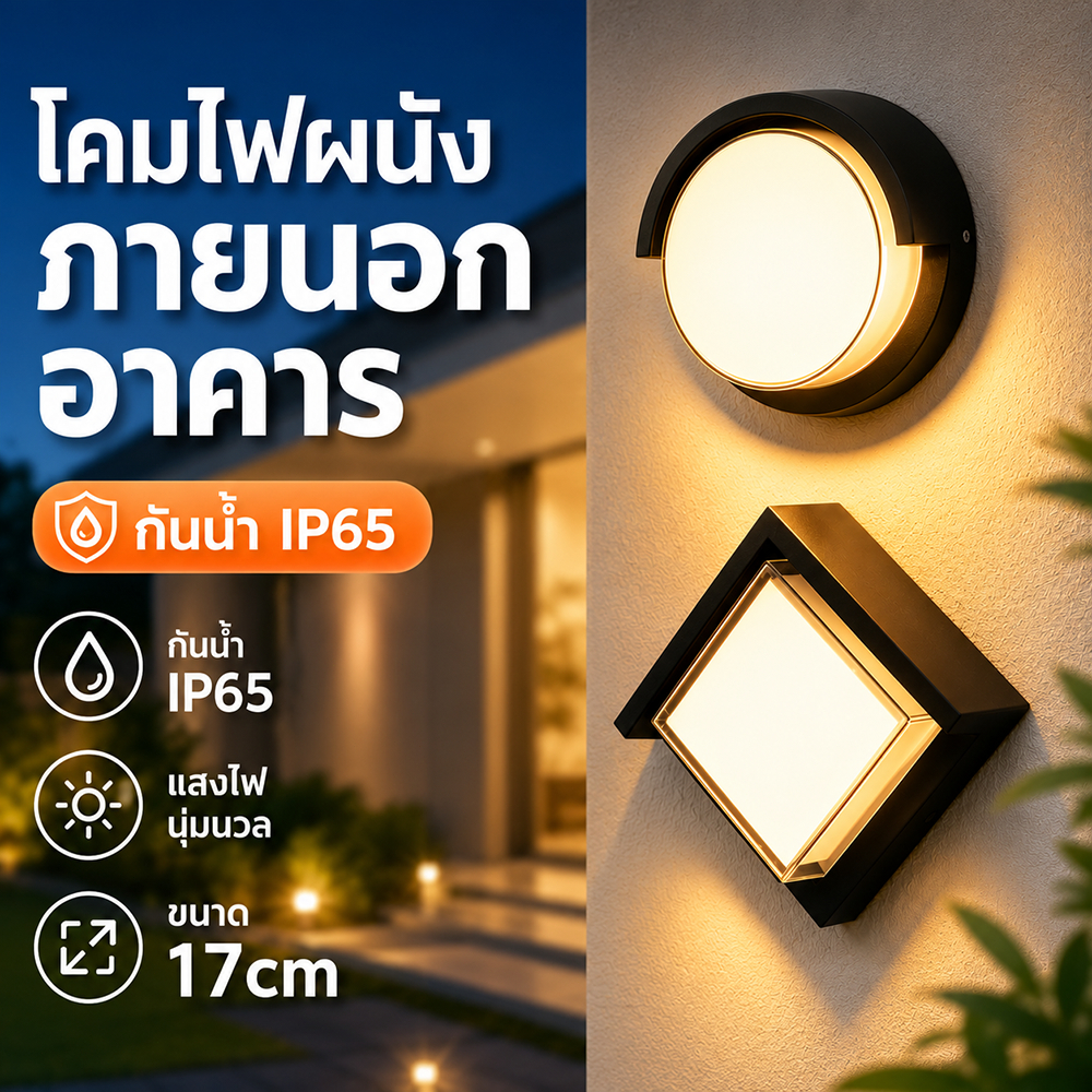 LED โคมไฟติดผนังกลางแจ้ โคมไฟติดผนัง โคมไฟภายนอก กันน้ํา โคมไฟ สไตล์โมเดิร์น ไฟสว ไฟทางเดิน โคมไฟสนาม