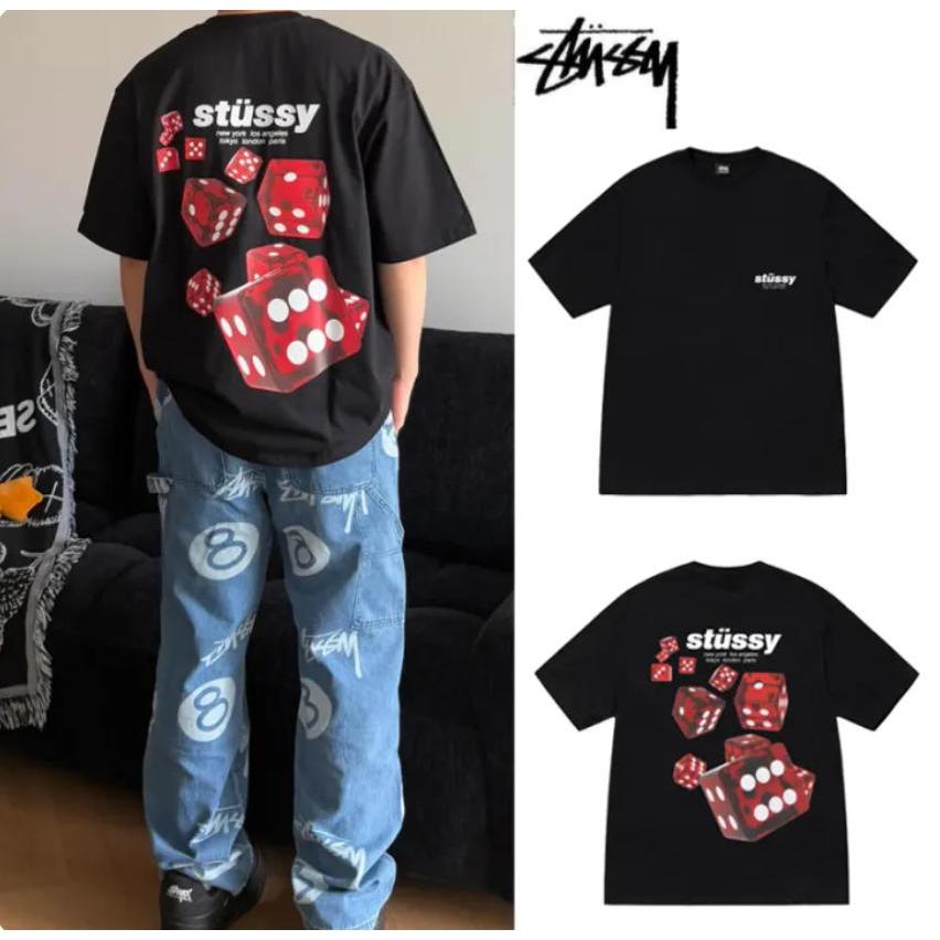 STUSSY T-SHIRTS ROLLERS TEE RED DICE T-SHIRTS (USA) จัดส่งจากกรุงเทพ