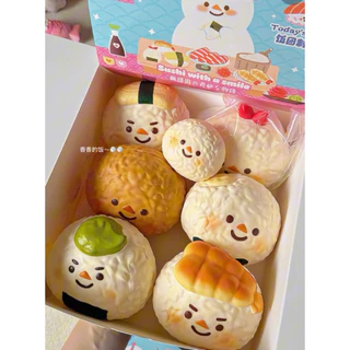 [ 🇹🇭ส่งในไทย ] กล่องสุ่มสกุชชี่ข้าวปั้น ยกBox 6 ชิ้น / Lisa Squishy
