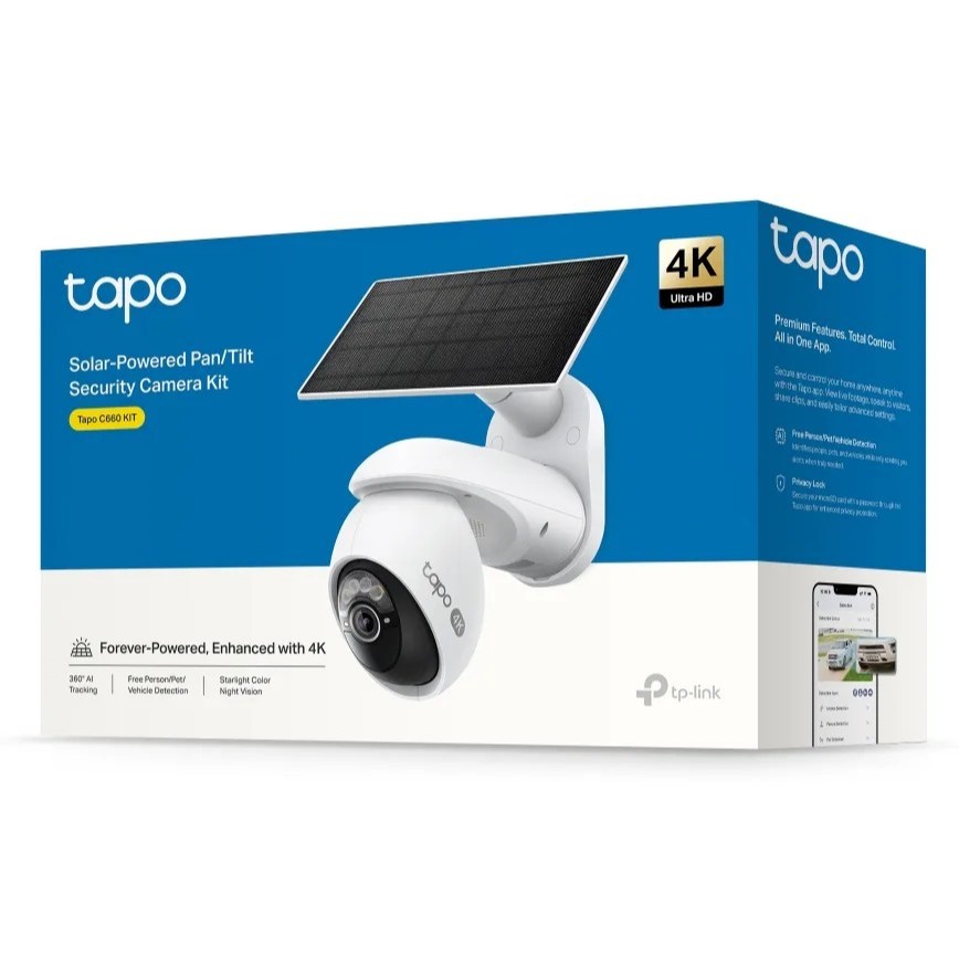 (TP-LINK) TAPO C660 KIT 8MP IP-CAMERA (ไอพีคาเมร่า) - SOLAR-POWERED PAN/TILT SECURITY CAMERA KIT