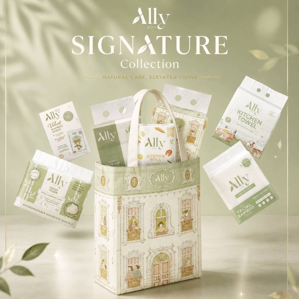 Ally Signatrue Collection Luxury Tote Extra Large Bag กระดาษทิชชูเยื่อไผ่แอลลี่ ชุดของขวัญ