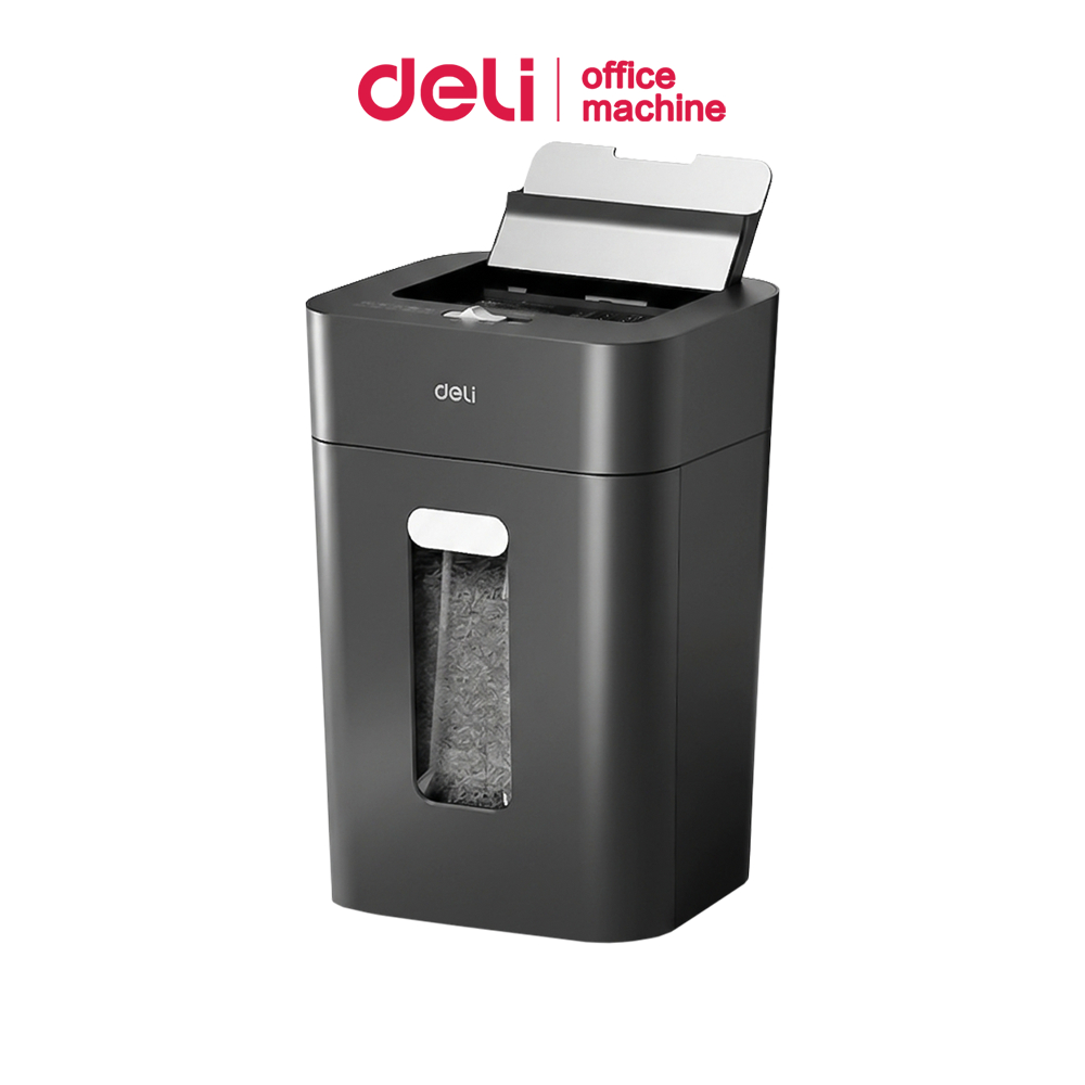Deli เครื่องย่อยเอกสาร AutoFeed 100แผ่น 18L เครื่องทำลายกระดาษ ละเอียด4x12มม. Paper Shredder