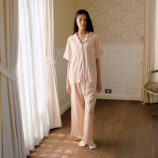 MUSLIN Cherry - Blush Silk Satin Pajamas [Basic collection]