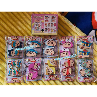 **พร้อมส่ง** (กิ๊บชินจัง แบบเลือกลาย แกะเช็คลายออกจากกล่อง) Hair Clip Set Crayon Shinchan V.2