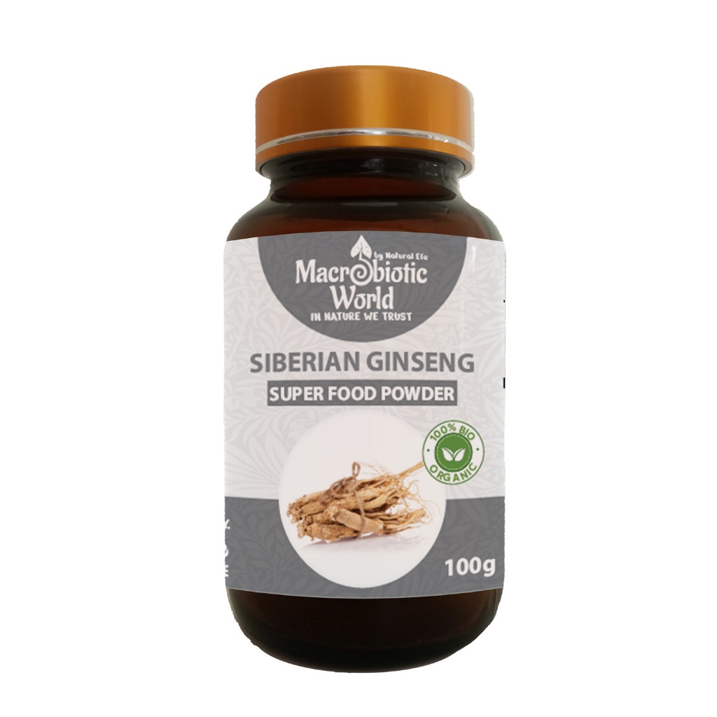 Organic/Bio Siberian Ginseng Powder โสมไซบีเรีย 100g l Macrobiotic World Natural Efe l Superfood l S