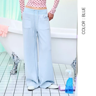 AMUSE BKK - Laura Sweat Pants กางเกงขายาวทรงทรงกระบอกตรง เอวกลางถึงเอวต่ำ ขอบเอวกว้าง ดีไซน์สปอร์ต ลุคคลีนๆ ผ้าใส่สบาย