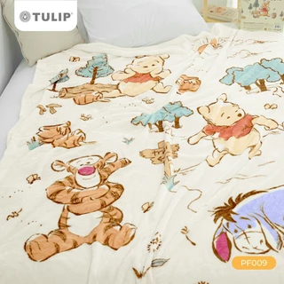 Tulip Fleece 60x80 นิ้ว ลาย PF009 หมีพู Winie The Pooh ลิขสิทธิ์แท้ Disney ดิสนีย์ ผ้าห่มฟลีซขนาดใหญ่ 5 ฟุต
