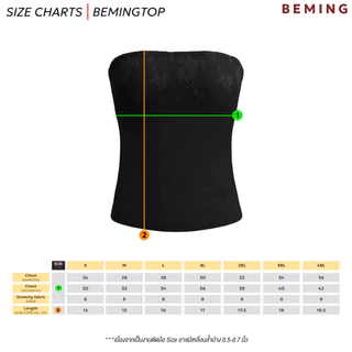 Bemingtop1259(S-4XL)-Tube Top - เกาะอกดีไซน์เรียบแต่งผ้าลูกไม้บริเวณช่วงอก