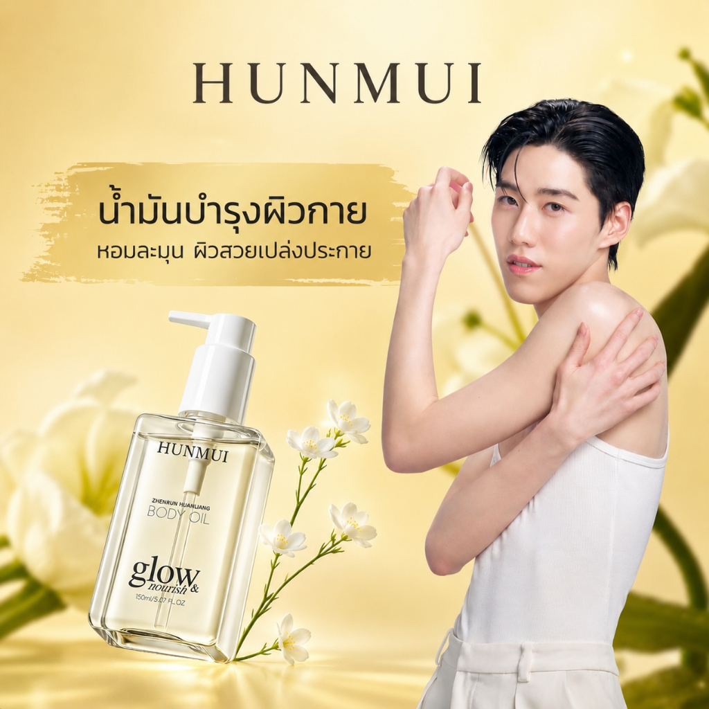 น้ำมันบำรุงผิวกายสูตรไวท์เทนนิ่ง บอดี้ออยล์ 150ml บำรุงผิวเนียนนุ่ม กลิ่นหอมสดชื่น น้ำมันบำรุงผิวกายสกัดจากพืช