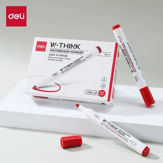 (โปรพิเศษ!! ซื้อ 5 แถม 1) ปากกาไวท์บอร์ด Deli ไวท์บอร์ด ปากกาปลอดสารพิษ ไม่มีกลิ่นฉุน น้ำเงิน/ดำ/แดง
