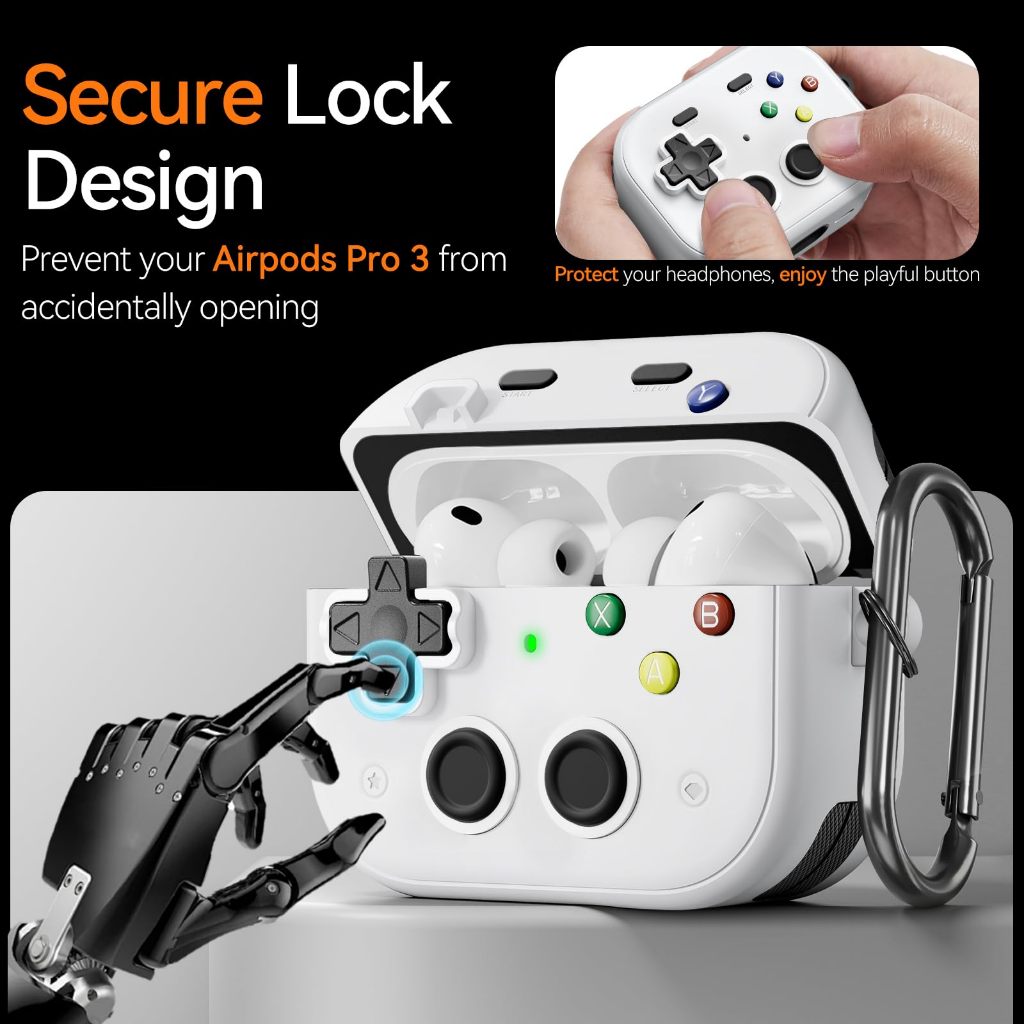 for airpods Pro 3 เคส เคส กรณีเกมการ์ตูนยากป้องกันสําหรับ for airpods pro 3 (2025) case with keychain