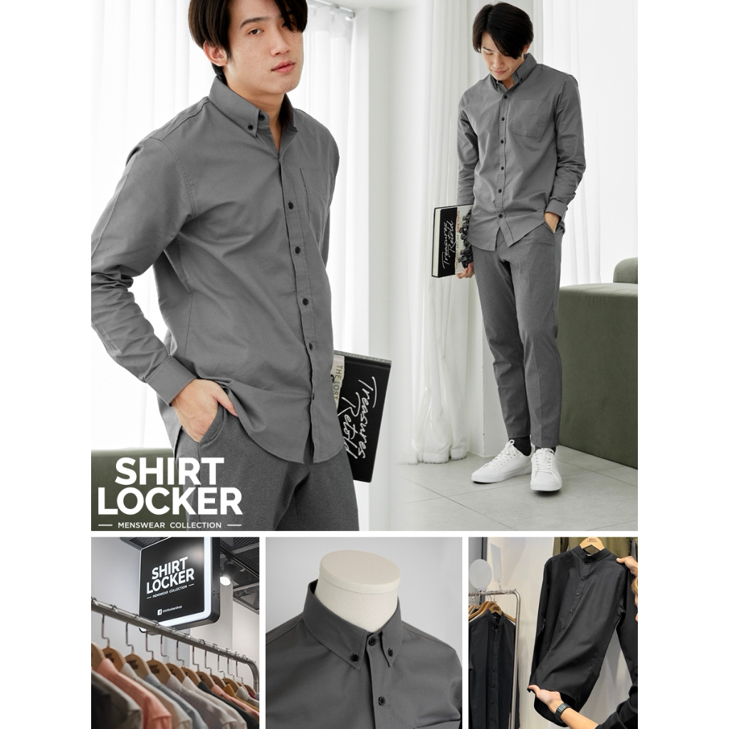 เสื้อเชิ้ตแขนยาว คอปก ทรงสลิม by SHIRT LOCKER
