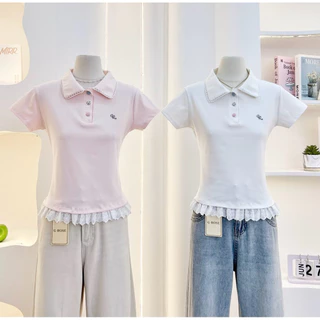 G-rose เสื้อเชิ้ตลายริ้ว แต่งชาย2ชั้นสีพื้น