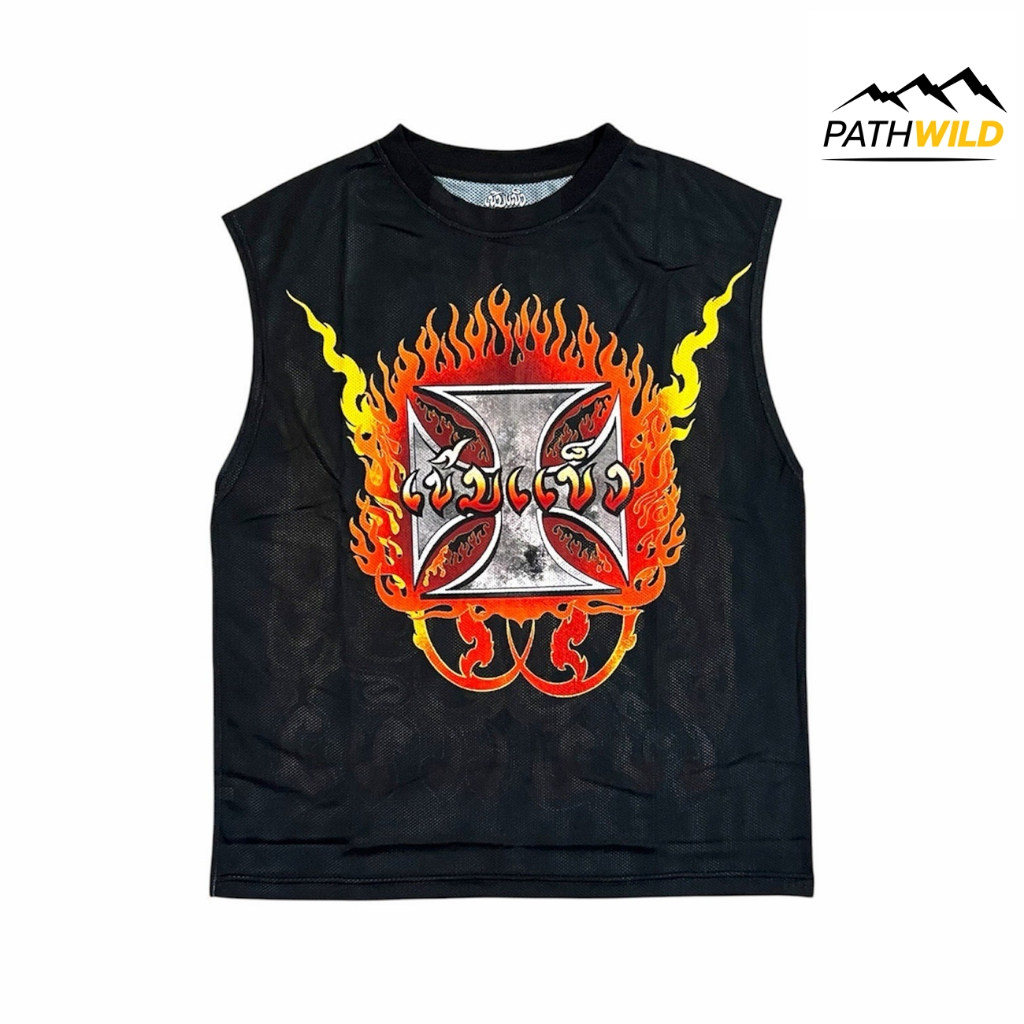 Khem khaeng Running Singlet Fire Black เสื้อวิ่ง แขนกุด เข้มแข็งรันนิ่งคลับ แห้งเร็ว ระบายอากาศดี ใส่สบาย