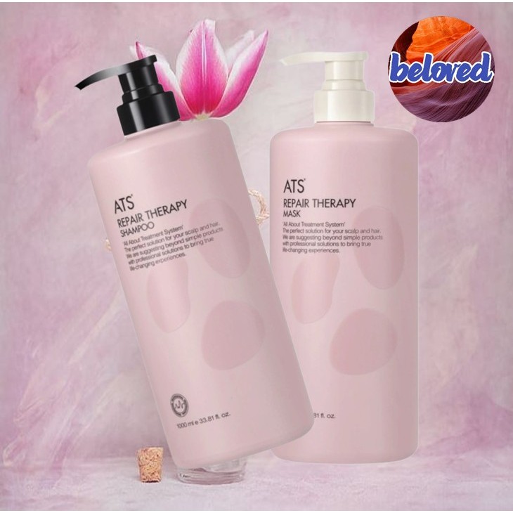 ATS Repair Therapy Shampoo/Mask 1000 ml แชมพู และครีมนวดผม ที่ช่วยซ่อมแซม และขจัดสิ่งตกค้างบนหนังศีรษะ และเส้นผม