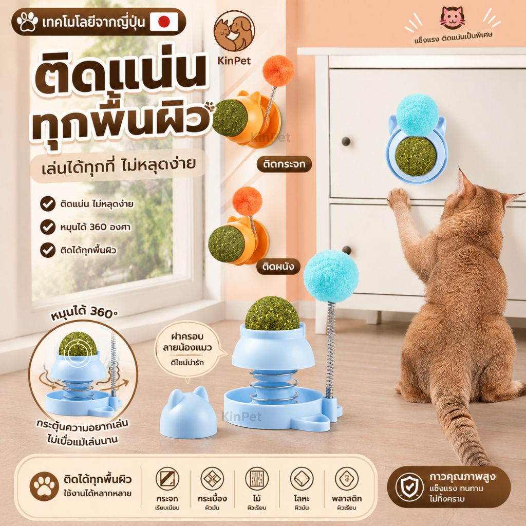 ของเล่นแมว ลูกบอลแคทนิป ของเล่นแหย่แมว ของเล่นเคี้ยวสำหรับแมว ลูกบอลแคทนิปเด้งดึ๋ง ของเล่นคลายเครียดสำหรับแมว แคทนิปธร