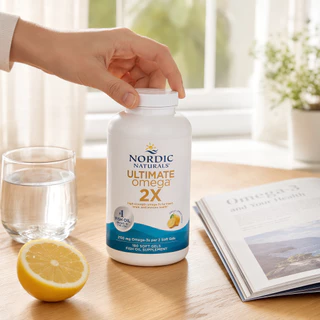 Nordic Naturals Ultimate Omega 2X น้ำมันปลาเข้มข้น 2150mg EPA DHA บำรุงหัวใจสมอง รสเลมอน 180แคปซูล