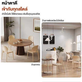 (ซื้อ 1 แถม 1 ) เก้าอี้กินข้าว เก้าอี้พลาสติก เก้าอี้ เก้าอี้พลาสติกมีพนักพิง สไตล์เรียบง่าย Plastic Dining Chair