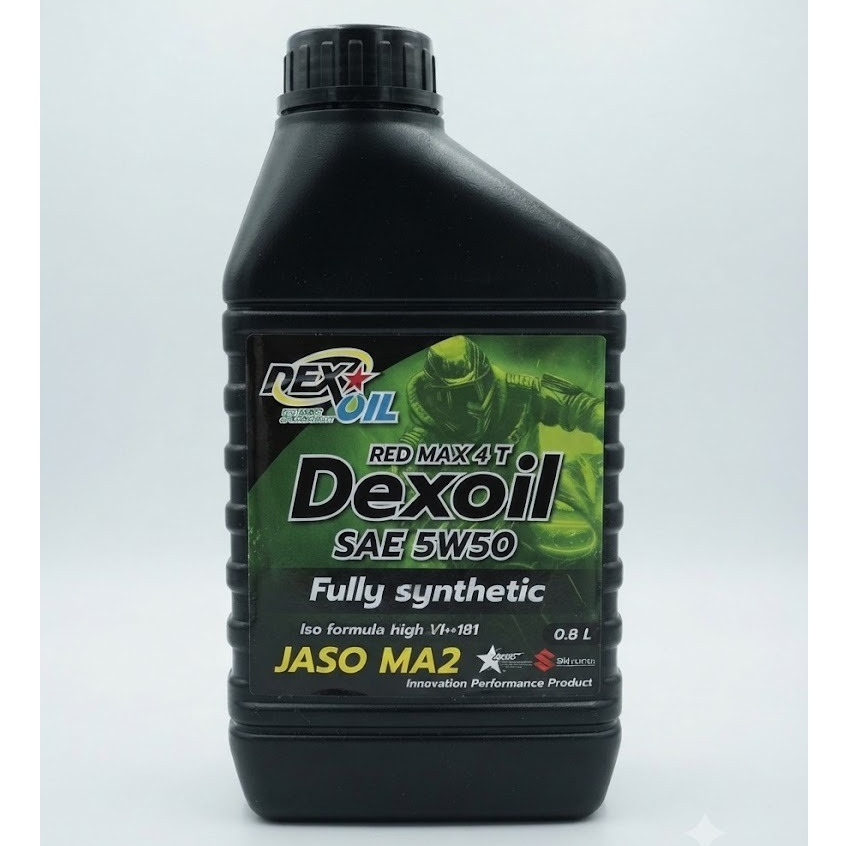 น้ำมันเครื่องสังเคราะห์แท้ 100% Dexoil RED MAX 4T SAE 5W50 JASO MA2 ขนาด 0.8 ลิตร bbf 23/04/30