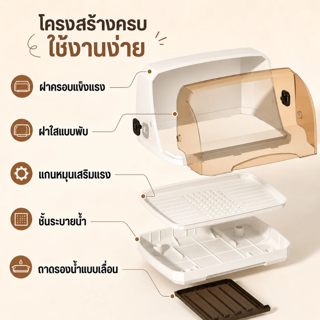 SALVO ที่วางแก้ว กล่องเก็บขวดนม ที่คว่ำจาน เก็บแก้วน้ำ ขวดนม ตะเกียบ ชาม และกันฝุ่น thumbnail 7